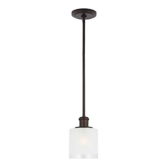 Sea Gull Norwood 1 Light Mini-Pendant, Burnt Sienna/Clear Satin - 6139801-710