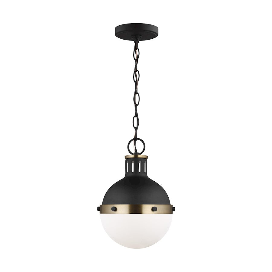 Sea Gull Lighting Hanks 1 Light Mini Pendant, 75W, Midnight/White - 6177101-112