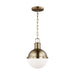 Sea Gull Lighting Hanks 1 Light Mini Pendant, 75W, Bronze/White - 6177101-848