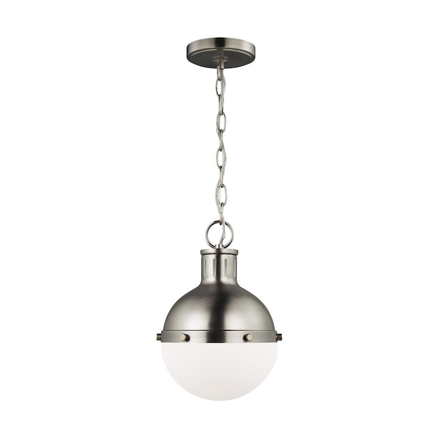 Sea Gull Lighting Hanks 1 Light Mini Pendant, 75W, AB Nickel/White - 6177101-965