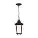 Sea Gull Cape May 1 Light Outdoor Pendant, Black/Etched/White Inside - 62240-12