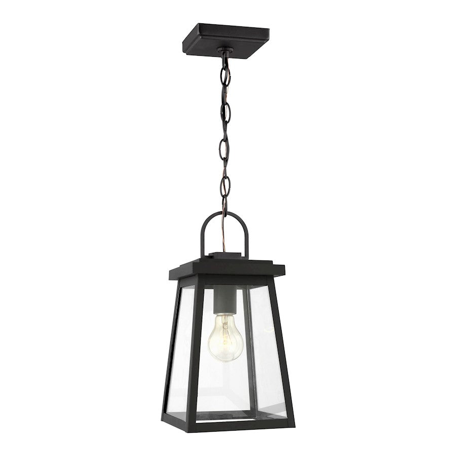 Sea Gull Founders 1 Light LED Outdoor Pendant, Black/Clear - 6248401EN3-12