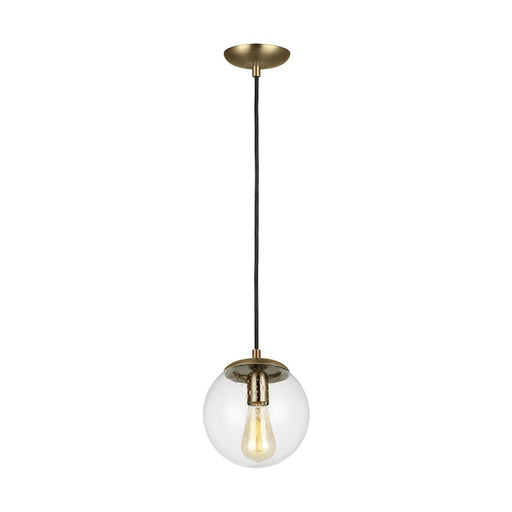 Sea Gull Lighting Leo-Hanging Globe 8.5" 1 LT Pendant, Brass/Clear - 6501801-848