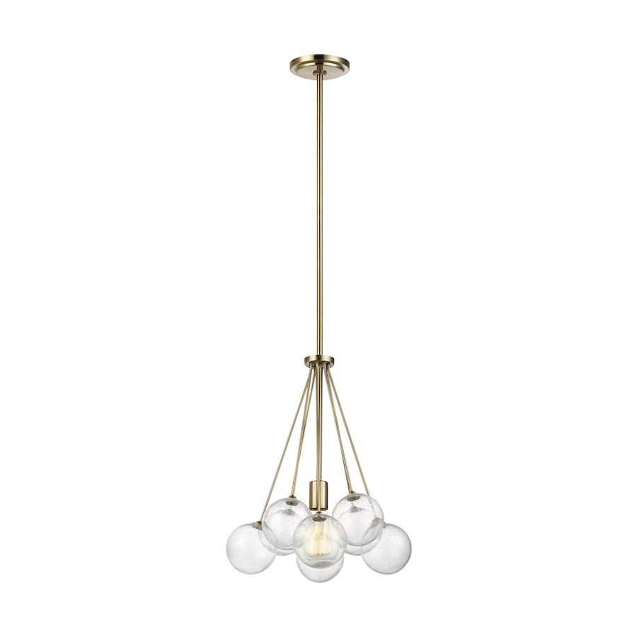 Sea Gull Lighting Bronzeville 1 LT Pendant, Brass/Clear - 6514301-848