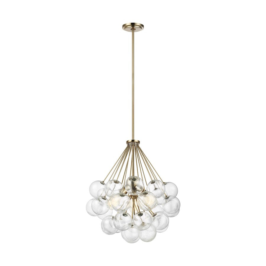 Sea Gull Lighting Bronzeville 3 LT Pendant, Brass/Clear - 6514303-848