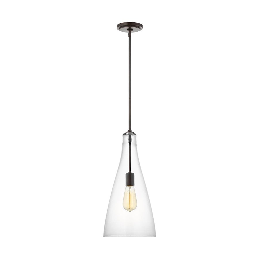 Sea Gull Lighting Arilda 1 Light Pendant, Bronze/Clear - 6537001-710