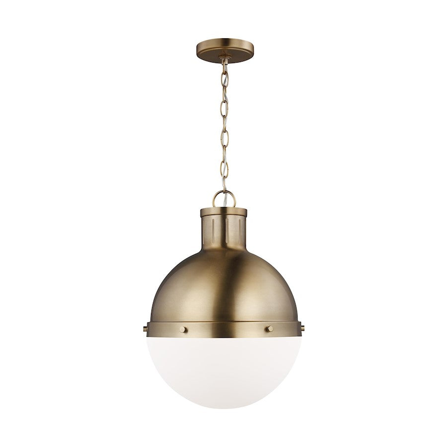 Sea Gull Lighting Hanks 1 Light Medium Pendant, 75W, Bronze/White - 6577101-848