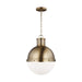Sea Gull Lighting Hanks 1 Light Medium Pendant, 75W, Bronze/White - 6577101-848