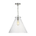 Sea Gull Lighting Kate 1 Light Cone Pendant, Brushed Nickel/Clear - 6592101-962