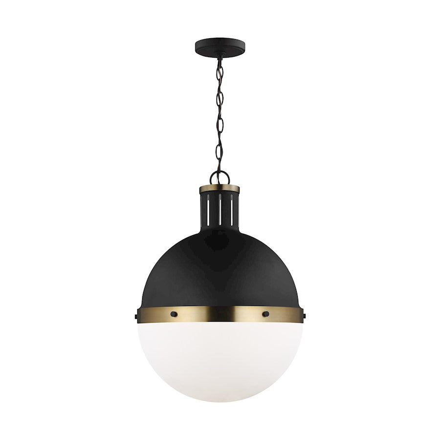 Sea Gull Lighting Hanks 1 Light Large Pendant, 75W, Midnight/White - 6677101-112