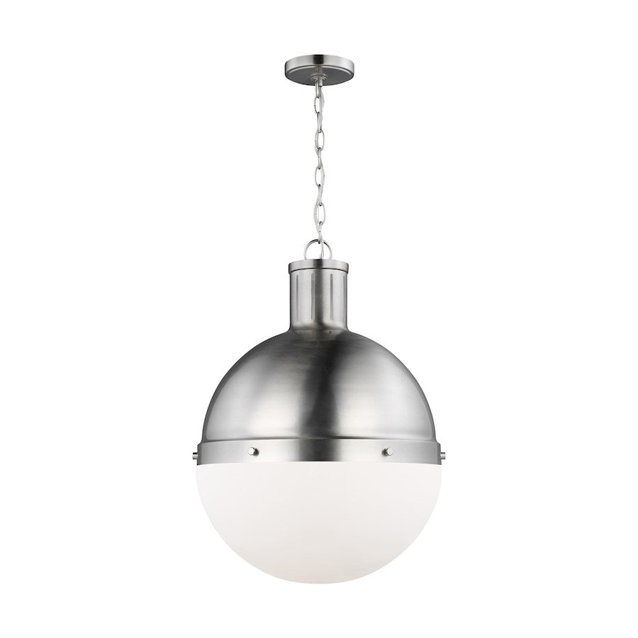 Sea Gull Lighting Hanks 1 Light Large Pendant, 75W, Nickel/White - 6677101-962