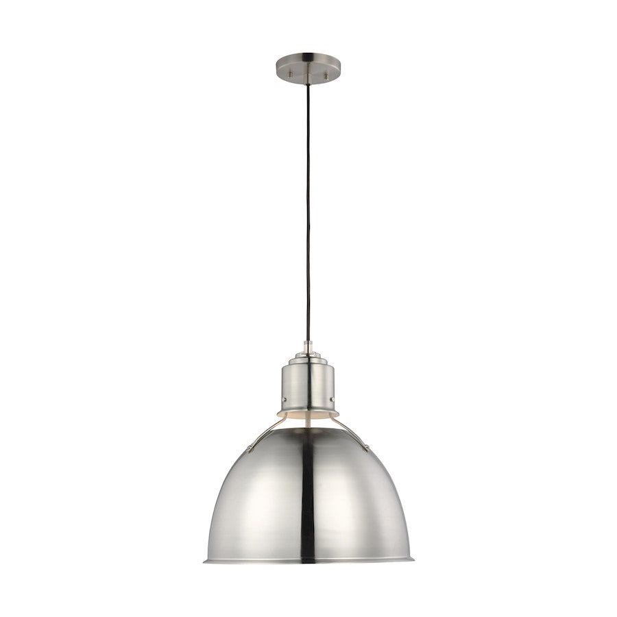 Sea Gull Lighting Willamette 1 Light Medium Pendant, Nickel - 6680301-962