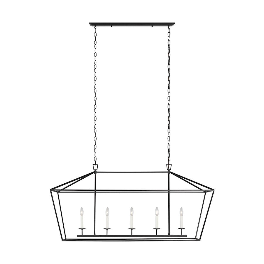 Sea Gull Lighting Dianna 5 Light Medium Linear Chandelier, Black - 6692605-112