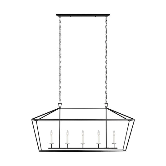 Sea Gull Lighting Dianna 5 Light Medium Linear Chandelier, Black - 6692605-112