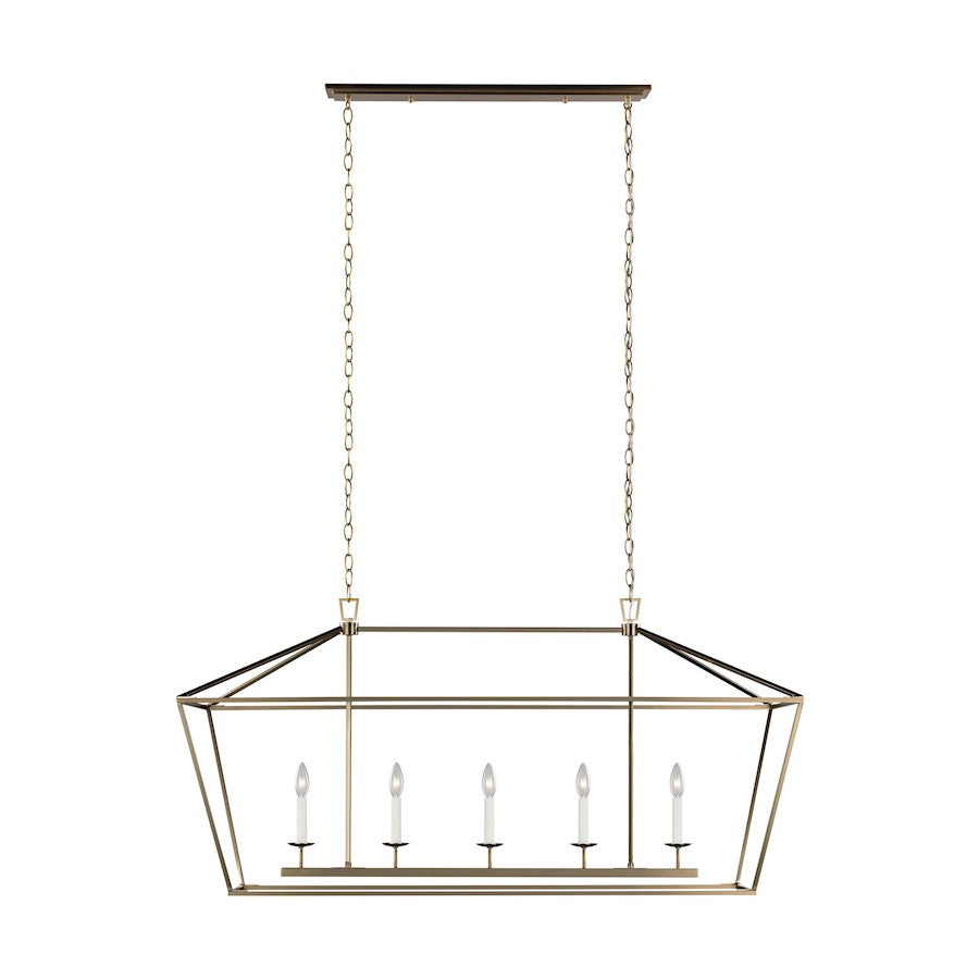 Sea Gull Lighting Dianna 5 Light Medium Linear Chandelier, Bronze - 6692605-848