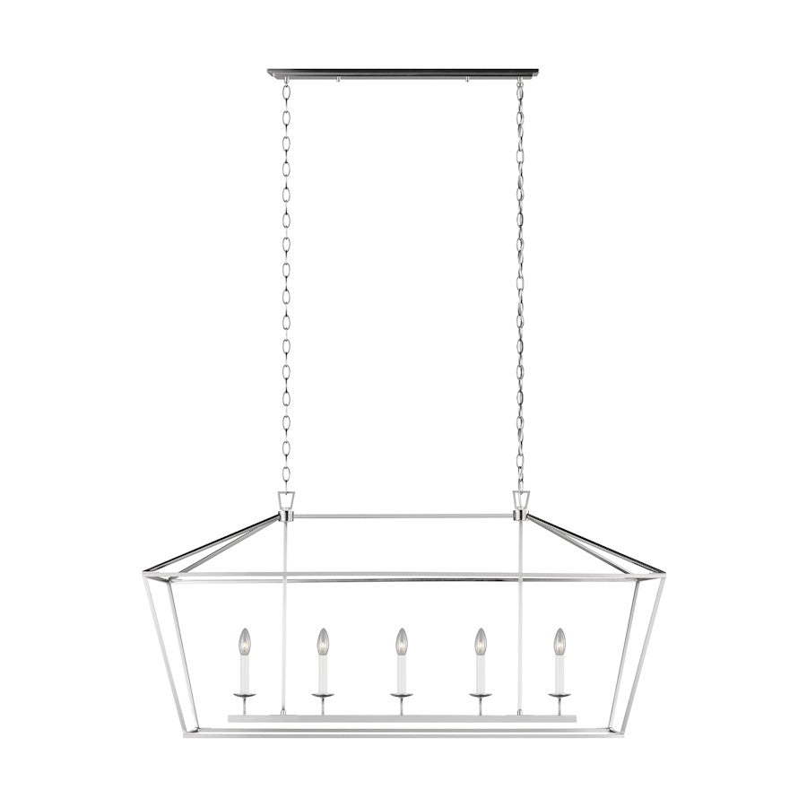 Sea Gull Lighting Dianna 5 Light Medium Linear Chandelier, Nickel - 6692605-962