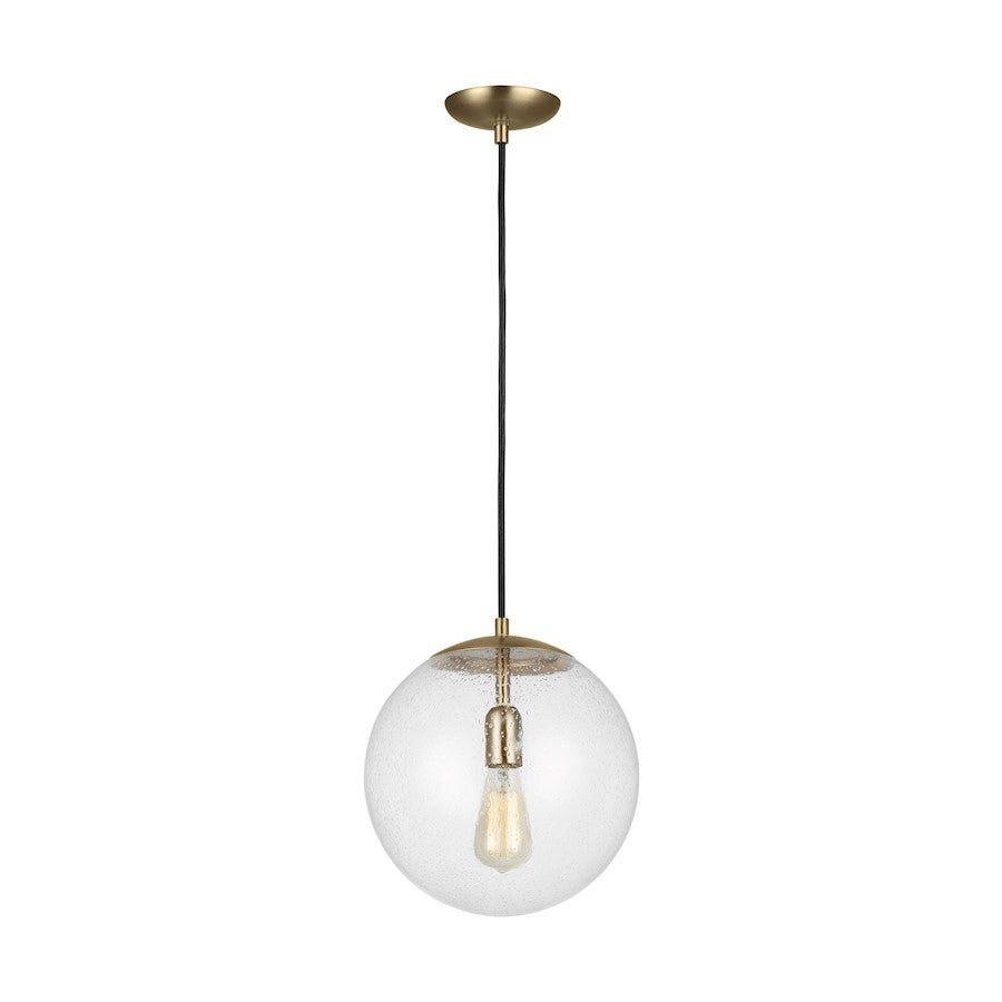 Sea Gull Lighting Leo Globe 12" 1 Light Pendant, Bronze/Seeded - 6701801-848