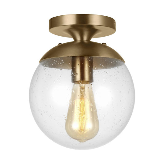 Sea Gull Lighting Leo Globe 1-LT Semi-Flush, Bronze/Seed - 7501801-848