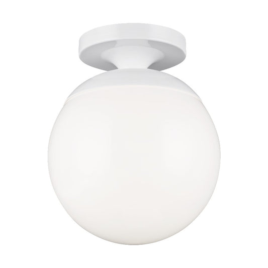 Sea Gull Lighting Leo Globe 1 Light Wall/Ceiling Semi-Flush, White - 7518-15