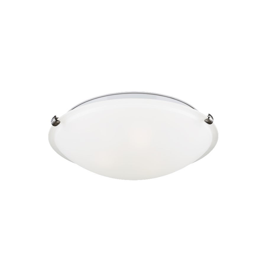 Generation Lighting Spring Clip 3 Light Ceiling Flush Mount, BN/SE