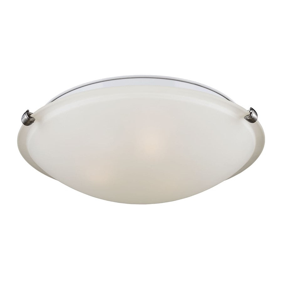 Generation Lighting Spring Clip 3 Light Ceiling Flush Mount, BN/SE