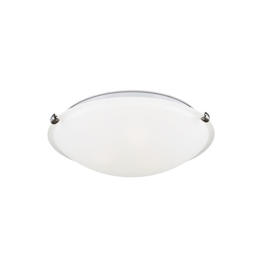 Generation Lighting Spring Clip 3 Light Ceiling Flush Mount, BN/SE