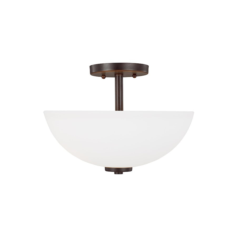 Sea Gull Oslo 2 Light Semi-Flush/Pendant, Burnt Sienna/White - 77160-710