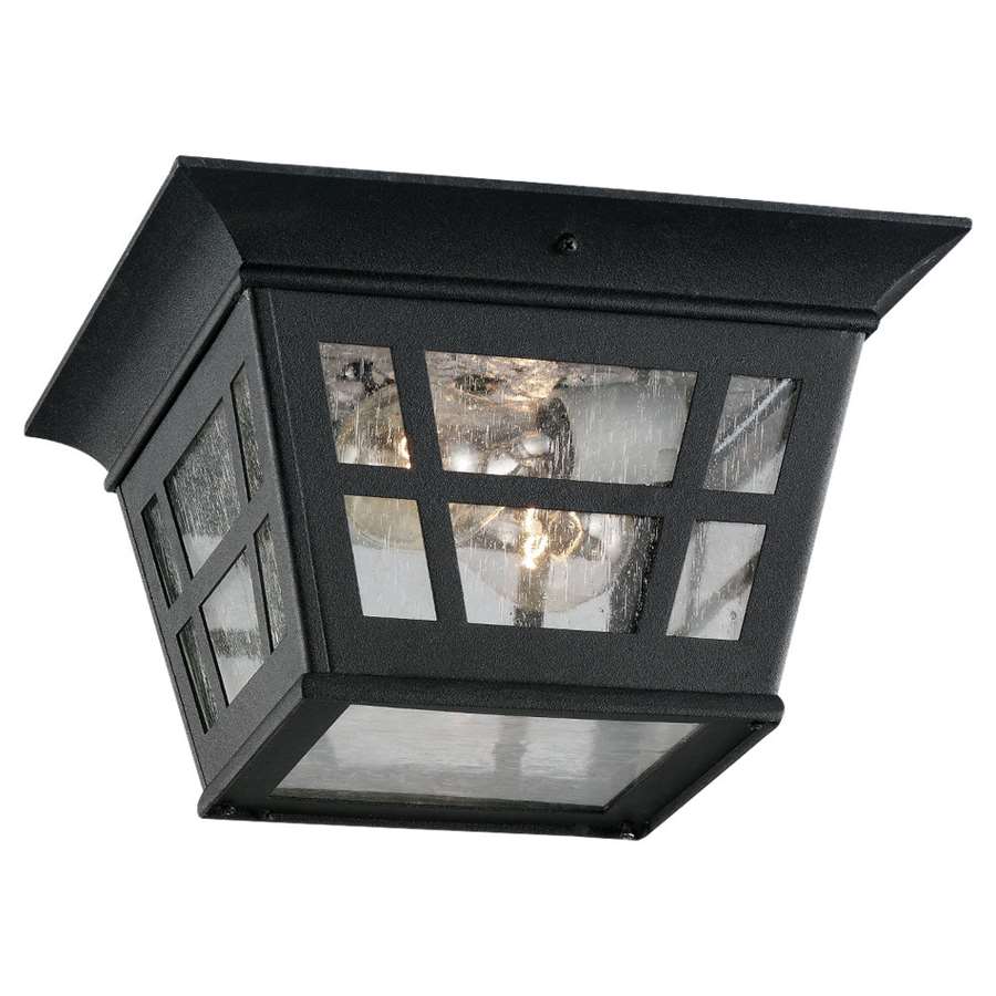 Generation Lighting Two Light Outdoor Ceiling Flush Mount, Black