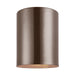 Sea Gull Lighting Cylinders 1 Light Outdoor Flush Mount, Bronze - 7813801-10