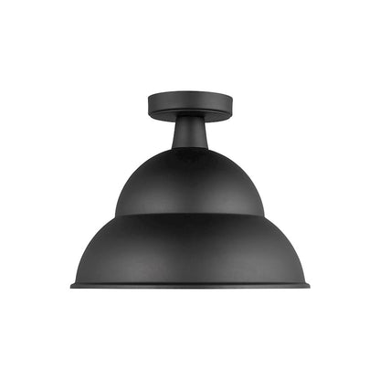 Sea Gull Lighting Barn Light 1 Light 11" Outdoor Flush Mount, Black - 7836701-12