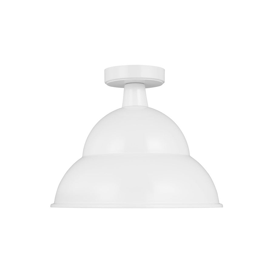 Sea Gull Lighting Barn Light 1 Light 11" Outdoor Flush Mount, White - 7836701-15