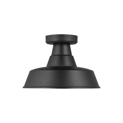 Sea Gull Lighting Barn Light 1 Light Outdoor Flush Mount, Black - 7837401-12