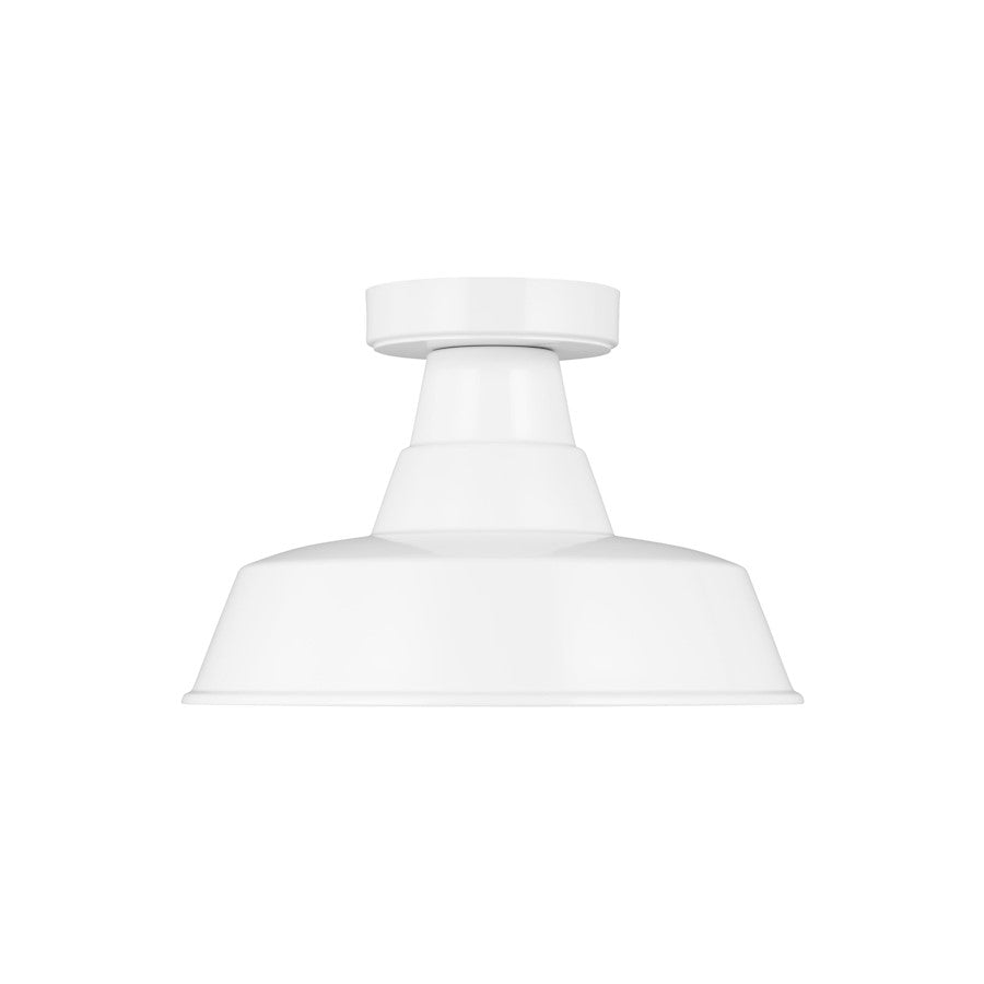 Sea Gull Lighting Barn Light 1 Light Outdoor Flush Mount, White - 7837401-15