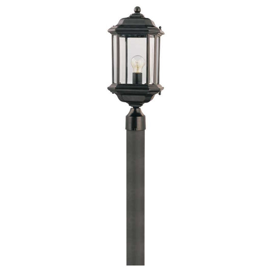 Generation Lighting Single-Light Kent Outdoor Post Lantern, Black