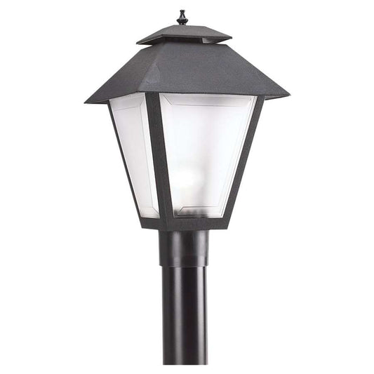 Generation Lighting 1-Light Outdoor Post Light, Black/Frosted Lens