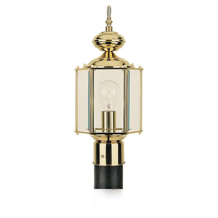 Generation Lighting Single-Light Classico Post Lantern, Polished Brass
