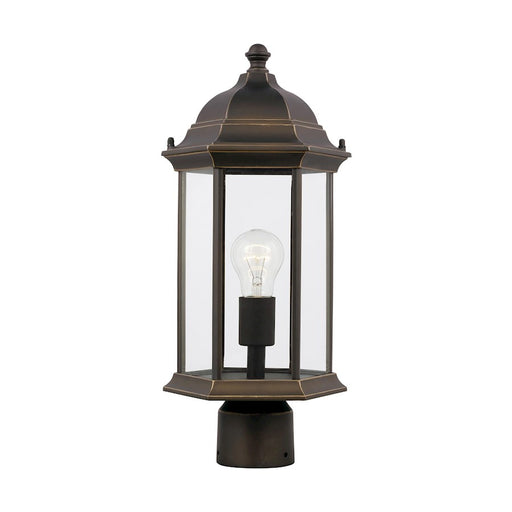 Sea Gull Sevier Medium 1 Light Outdoor Post Lantern, Bronze/Clear - 8238601-71