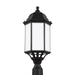 Sea Gull Sevier Large 1 Light Outdoor Post Lantern, Black/Satin - 8238751-12