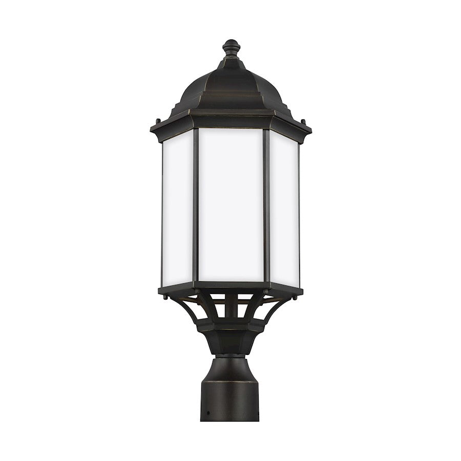 Sea Gull Sevier Large 1 Light Outdoor Post Lantern, Bronze/Satin - 8238751-71