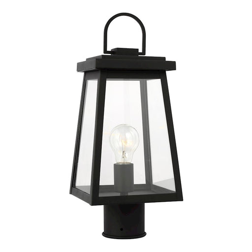 Sea Gull Founders 1 Light 75W Outdoor Post Lantern, Black/Clear - 8248401-12