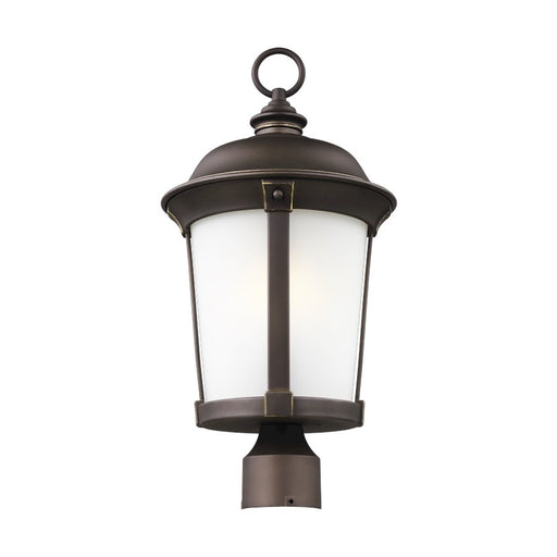 Sea Gull Lighting Calder 1 Light Outdoor Post Lantern, Bronze/Etch - 8250701-71