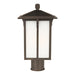 Sea Gull Tomek 1 Light Outdoor Post Lantern, Bronze/Etched/White - 8252701-71