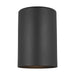 Sea Gull Outdoor Cylinders Small 1-LT Outdoor Wall Lantern, Black - 8313801-12
