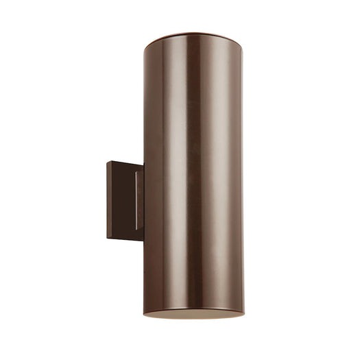 Sea Gull Lighting Cylinders 2 Light Outdoor Wall, Bronze/Tempered - 8313802-10