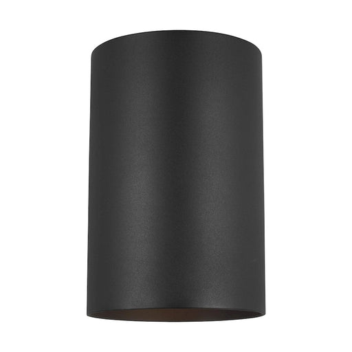 Sea Gull Outdoor Cylinders Large 1-LT Outdoor Wall Lantern, Black - 8313901-12