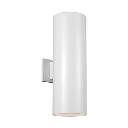 Sea Gull Lighting Cylinders LG 2 Light Outdoor Wall, White/Tempered - 8313902-15