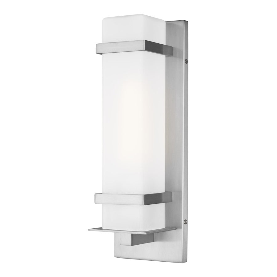 Sea Gull Lighting Alban SM 4.1" 1-LT Outdoor Wall, Alum/Etch Opal - 8520701-04