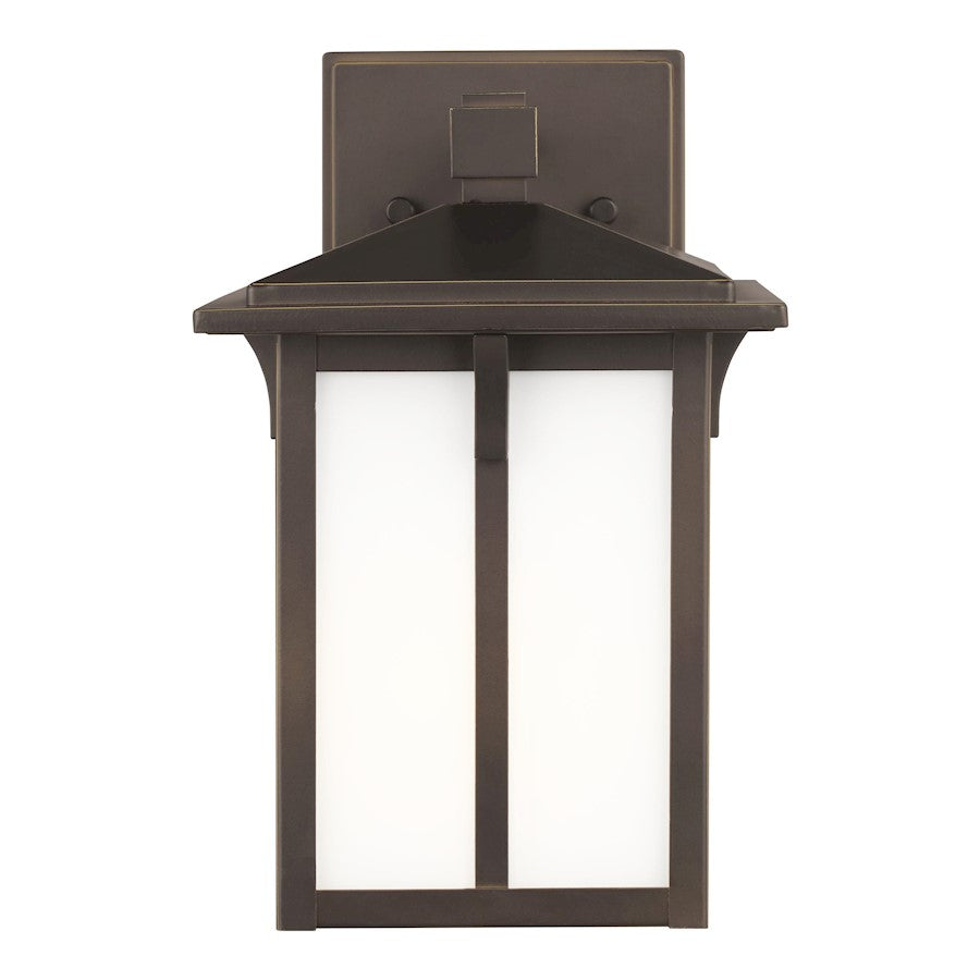 Sea Gull Tomek Small 1 Light Outdoor Wall Lantern, Bronze/White - 8552701-71