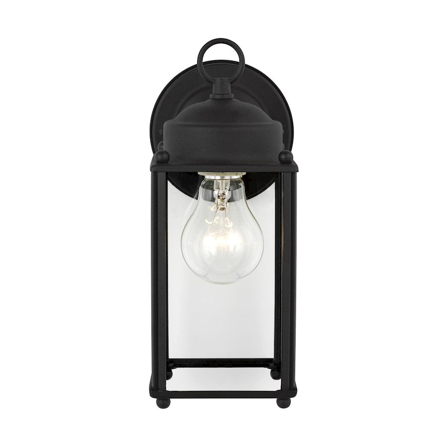 Sea Gull New Castle Large 1 Light Outdoor Wall Lantern, Black/Clear - 8593-12