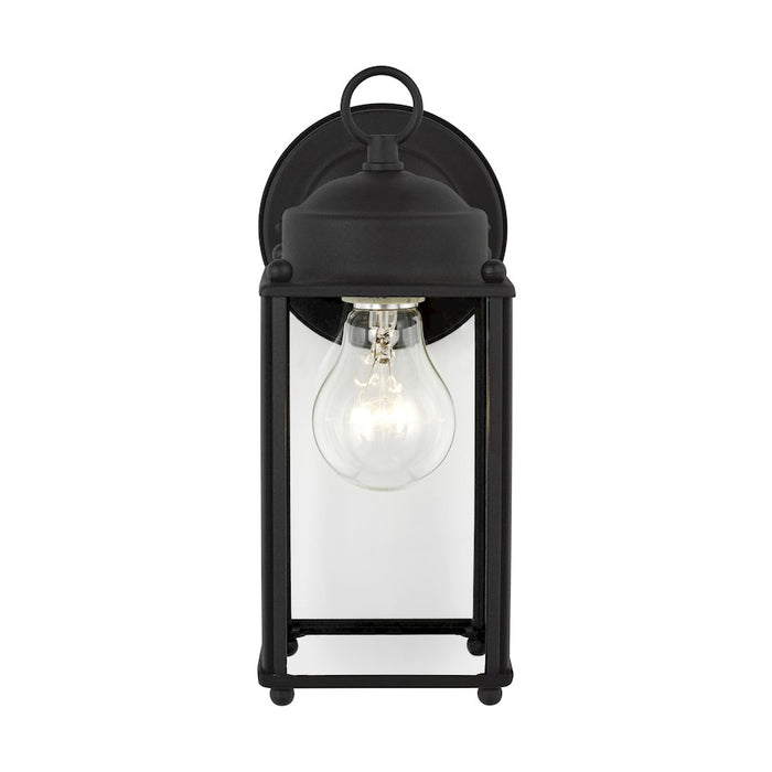 Sea Gull New Castle Large 1 Light Outdoor Wall Lantern, Black/Clear - 8593-12